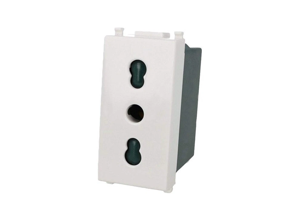 Presa spina bipasso bivante italiana 2P+T compatibile con Vimar Arke Bianco - Immagine 1 di 1