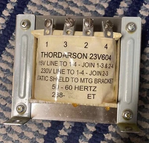 Transformer Isolation 230 Volt  50/60 HERTZ Thordarson 23V604 130B - Picture 1 of 3
