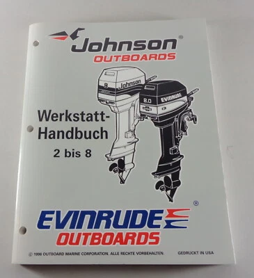 Manual de Taller Johnson/Evinrude Motor de Barco 2 2,3 3,3 3 4 5 6 8 Cv De 1996 - Imagen 1 de 4