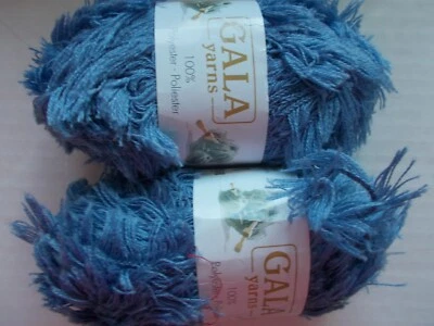 Hilo de pestañas Gala Yarns, azul country claro, lote de 2 Foto 1 de 2