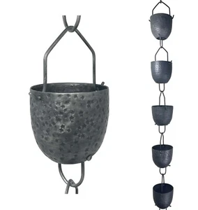 Rain Chain Gutter Downspout JASINC HOMES Medieval Pewter JAS3006PE LIQ - Picture 1 of 7