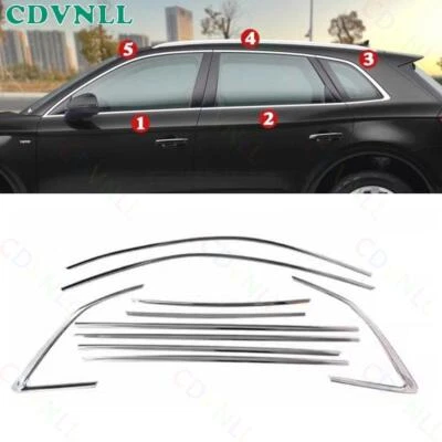 Para Audi Q5 SQ5 2018-2024 prata titânio peitoril de janela moldura tira acabamento Stiker - Imagem 1 de 3