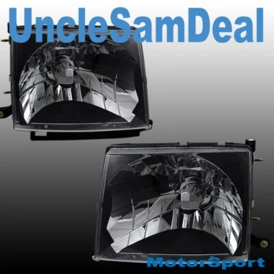 ДЛЯ 98-00 TOYOTA TACOMA ПРОЗРАЧНЫЕ ЛИНЗЫ OE ВИД ЧЕРНЫЕ ФАРЫ ПАРА ПРЯМОЙ ПОСАДКИ - Изображение 1 из 2