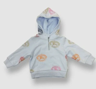 Moletom com capuz Burberry bebê menino azul Sidney algodão jersey tamanho 12M US$ 410 - Imagem 1 de 3