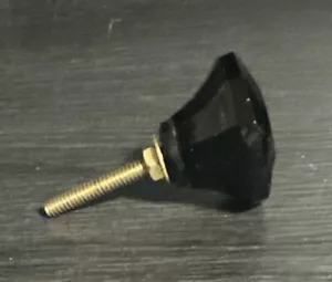 Juego de 6 perillas de cristal negro, armario y cajón nuevos - Imagen 1 de 4