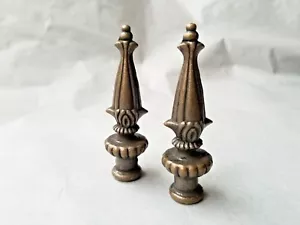 Pair Of Cast Bronze Lamp Finials, High End Designer, Quantity Available, 3 1/4" - Picture 1 of 4