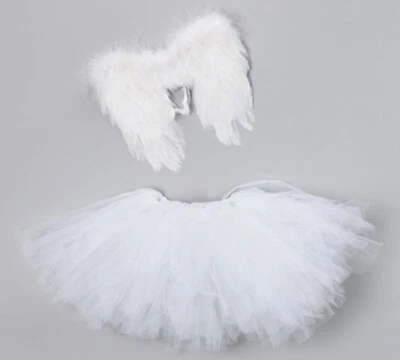 NUEVO EN CAJA TUTU COUTURE Blanco Esponjoso Falda y Ala de Ángel Conjunto, Talla M Foto 1 de 4
