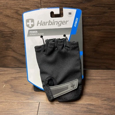 BRAND NEW Harbinger Power Strength Fitness Gloves Size Medium M Black Unisex - Image 1 of 4