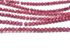 2-4MM 10 Strands Natural Red Garnet Micro Faceted Round Gemstone 12" Loose Beads - Picture 1 of 6
