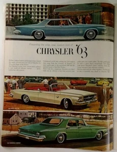 Vintage Ad 1962 Chrysler Cars Rare 13.5" x 10.5" New Yorker 300 Newport Race - Picture 1 of 3