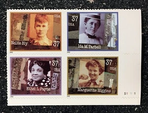 2002USA #3665-3668 37c Women in Journalism - Plate Block of 4 - Picture 1 of 2