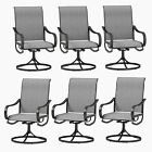 6 Pieces Swivel Patio Chairs Outdoor Dining Chair Rocking Garden Furniture Gray