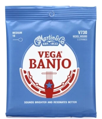 2 SETS - Martin Vega Banjo Strings Nickel Wound Medium Gauge 10-23 / V730 - Image 1 of 3