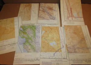 lot 7 1960's aeronautical aviation charts maps SF Shasta Sonora Elko Columbia - Picture 1 of 5