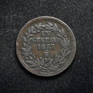 1887-MO Mexico Un Centavos Copper Coin (bb18018) - Picture 1 of 2