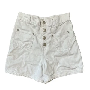 VTG 90’s Girls Sz 8 Gitano White High Rise Snap Button Fly Denim Shorts - Picture 1 of 4