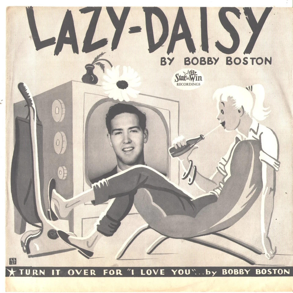 BOBBY BOSTON--TEEN PICTURE SLEEVE + 45--(LAZY-DAISY)--PS--PIC--SLV - Image 1 of 1