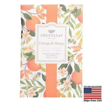 Sobre grande perfumado GREENLEAF - naranja y miel - paquete de 3 - hecho en EE. UU. Foto 1 de 4