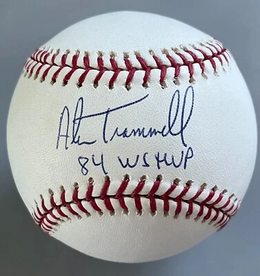 Alan Trammell (Tigers) signed "84 WS MVP" Rawlings MLB baseball-JSA #W11575 - Image 1 of 2