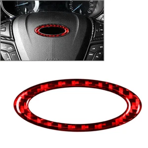 Cubierta de anillo central del volante rojo fibra de carbono para Ford Mondeo 2013-2019 - Imagen 1 de 8