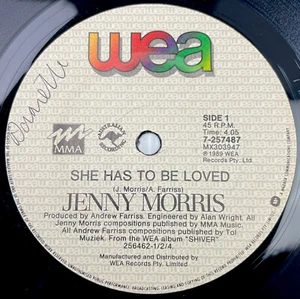 Jenny Morris She Has To Be Loved Vinyl Record 7” 45 RPM 7-257487 wea 1989 - Picture 1 of 12