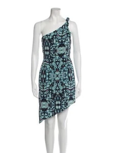 Mara Hoffman Silk? Sheath Midi Dress Maxi Size Small Geometric One Shoulder Blue - Picture 1 of 4