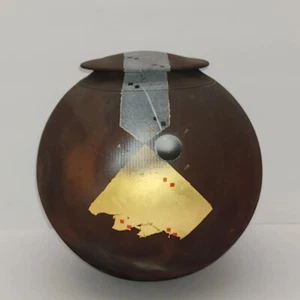 Vintage Hall Carlson Raku Modern Studio Art Pottery Lidded Jar Signed 1988 - Picture 1 of 17