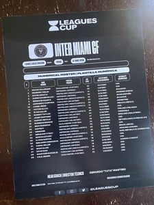 Tarjeta abatible de alineación de la Copa Lionel Messi - 1er partido debut entre Miami MLS ¡RARA! - Imagen 1 de 8