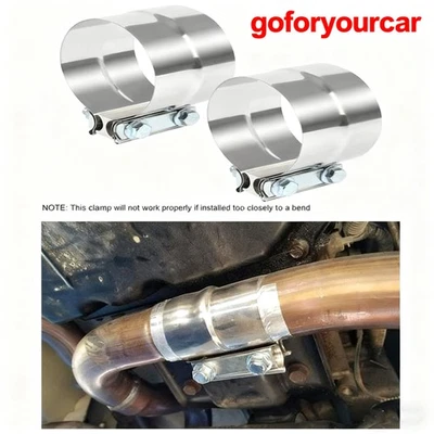 5" inch 2pack Stainless Steel 304 Lap Joint Clamp Heavy Duty Exhaust Band Clamp - Image 1 of 4