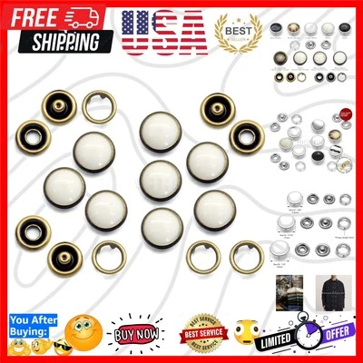 Broches de presión lavables de perlas de 12 mm con borde de latón - 20 juegos para ropa y manualidades Foto 1 de 4