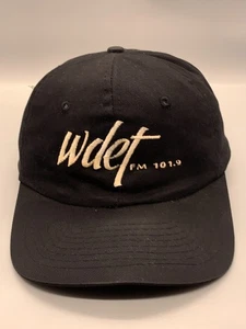 VINTAGE WDET FM 101.9 Hat Cap Strap Back Black Detroit Public Radio Baseball - Picture 1 of 11