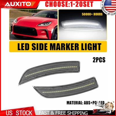 For Toyota GR86 Subaru BRZ 22 23 24 Clear White LED Side Marker Lights 2-10X - Image 1 of 4