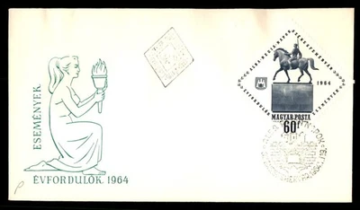 Mayfairstamps Hungary FDC 1964 Man and Horse Statue First Day Cover aau_88311 - Image 1 of 2