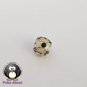 PANDORA BALL CHARM SILVER Blue ENAMEL DAISY FLOWER 790433 Genuine - Bild 1 von 6