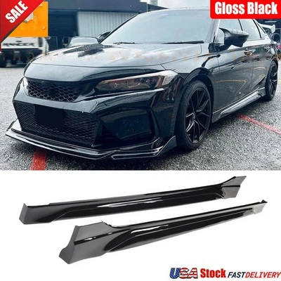For Honda Civic Sedan Hatchback 2022-2025 Yofer Gloss Black Side Skirt Extension - Image 1 of 4