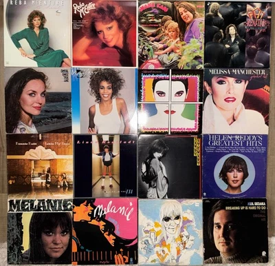 Lot of 16 Vinyl LPs Record Albums: Melanie, Pat Benatar, Linda Ronstadt, Bonnie Foto 1 de 4