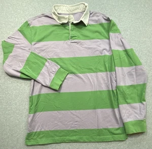 Original Use Rugby Polo Shirt Mens Sz M  Long  Sleeve Striped Preppy - Picture 1 of 7