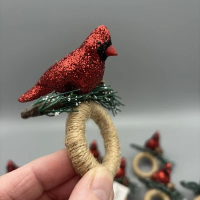 Juego de 12 servilletas cardinales Juliska rojo brillante vacaciones de Navidad Foto 1 de 4