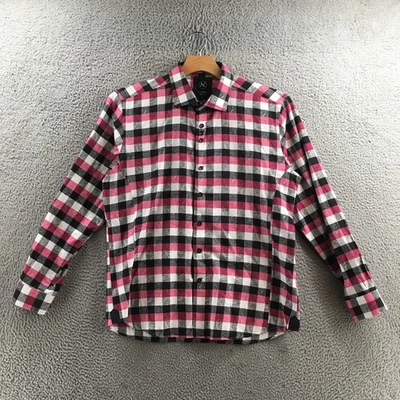 Camisa Au Noir Para Hombre Pequeña Rosa Negra Blanca A Cuadros Abotonada Manga Larga Algodón Foto 1 de 4