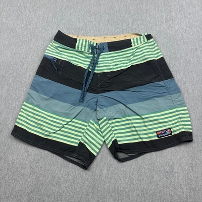 Bañador Patagonia Shorts Para Hombre 32 Verde Azul Rayas Wavefarer Board 86622 Foto 1 de 4