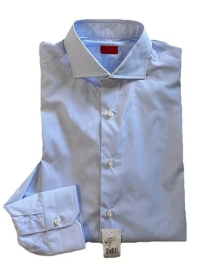 New Isaia Men’s Classic Sport Shirt Medium Blue Size 17.5/44 - Image 1 of 4