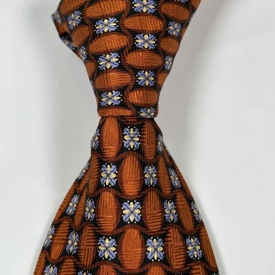 J.Z. Richards Nordstrom Tie Mens Silk Geometric Floral Necktie Orange XLong USA - Image 1 of 4