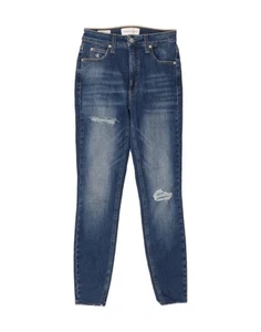 CALVIN KLEIN Womens Distressed Super Skinny Jeans W27 L28 Blue DB22 - Picture 1 of 3