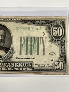 1934 $50 Federal Reserve Note Fr# 2102-C (Philadelphia, PA) w/ Mylar Sleeve FRN - Picture 1 of 3