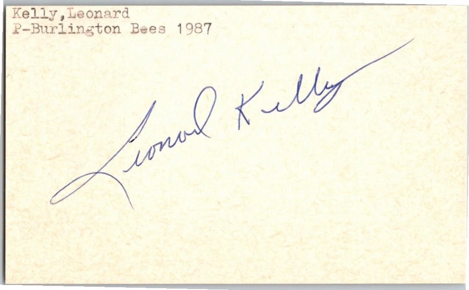 1980's -Leonard Kelly- Signed/Autograph/Auto Index Card Montreal Expos MLB - Image 1 of 1