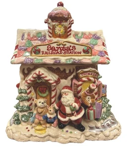Vintage Fitz And Floyd Santa “Candy Lane Cookie Jar” porcelana en caja 2058/236 - Imagen 1 de 10