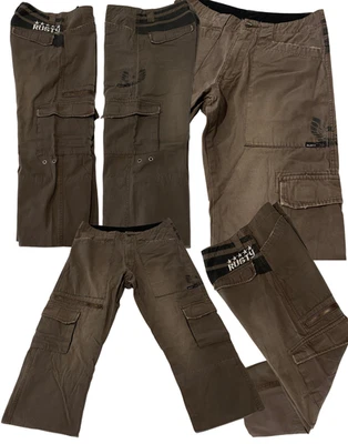 Y2K мужской ржавый винтажный длинные шорты грузовые брюки 30 укороченные брюки Manpris - Изображение 1 из 4