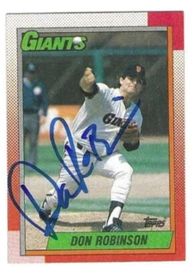 Signed 1990 Topps Don Robinson San Francisco Giants card #217 w/ Show Ticket - Picture 1 of 1