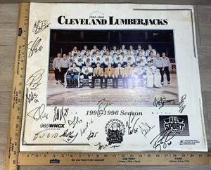 1995-96 Cleveland Lumberjacks IHL Hockey 18 x 22" Team Signed Autographed Poster - Picture 1 of 9