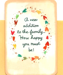 Congratulations New Baby Colorful Rainbow Heart Hearts Hallmark Greeting Card - Picture 1 of 3